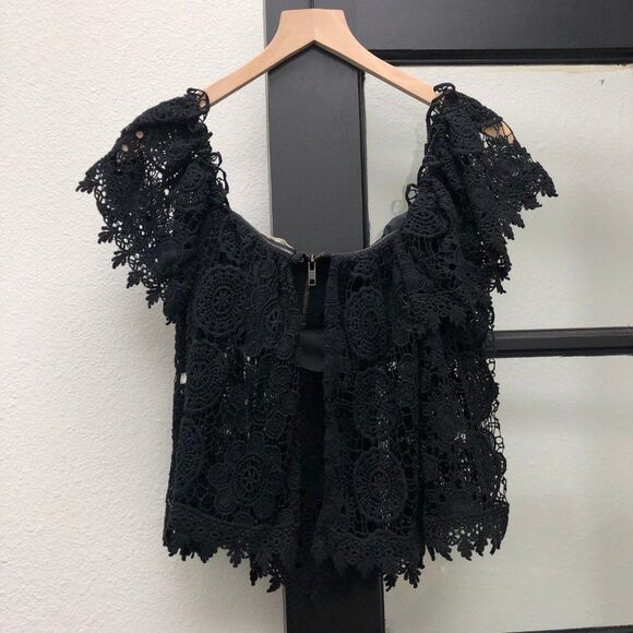 Tularosa Amelia Black Crochet Lace Top - Size S - Picture 6 of 6